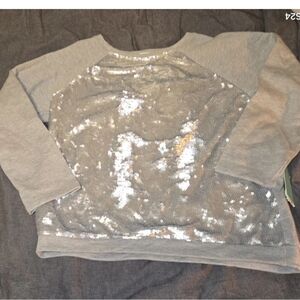 Copper Key Charcoal Sweater with Shimmering Accents